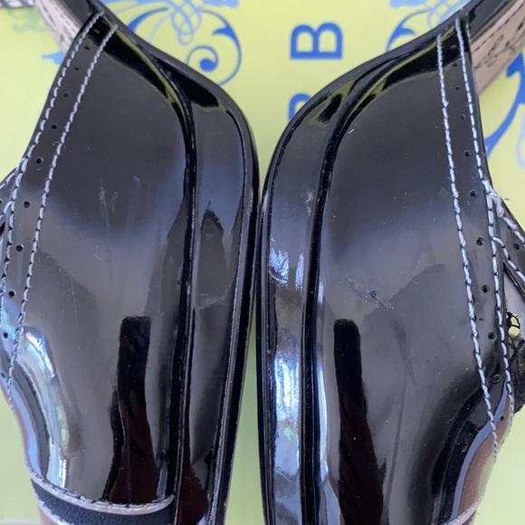 Bobbi Blu Madison black patent leather lace heels 50s 60s pinup Mary jane 8.5 - Picture 14 of 16